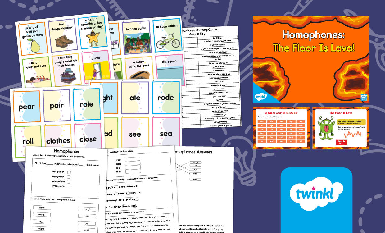 Homophones Lesson Bundle for K–2nd Grade