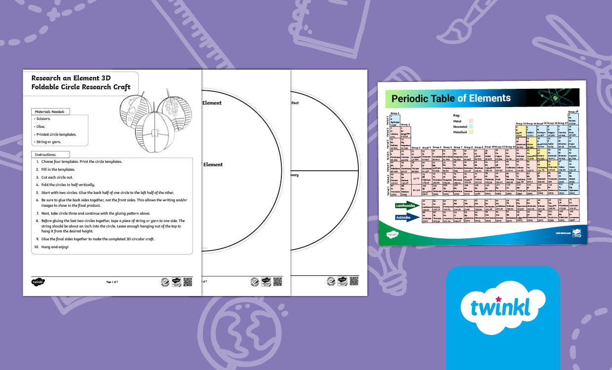Research an Element: Periodic Table Science Craft and Reference Pack for 6th-8th Grade