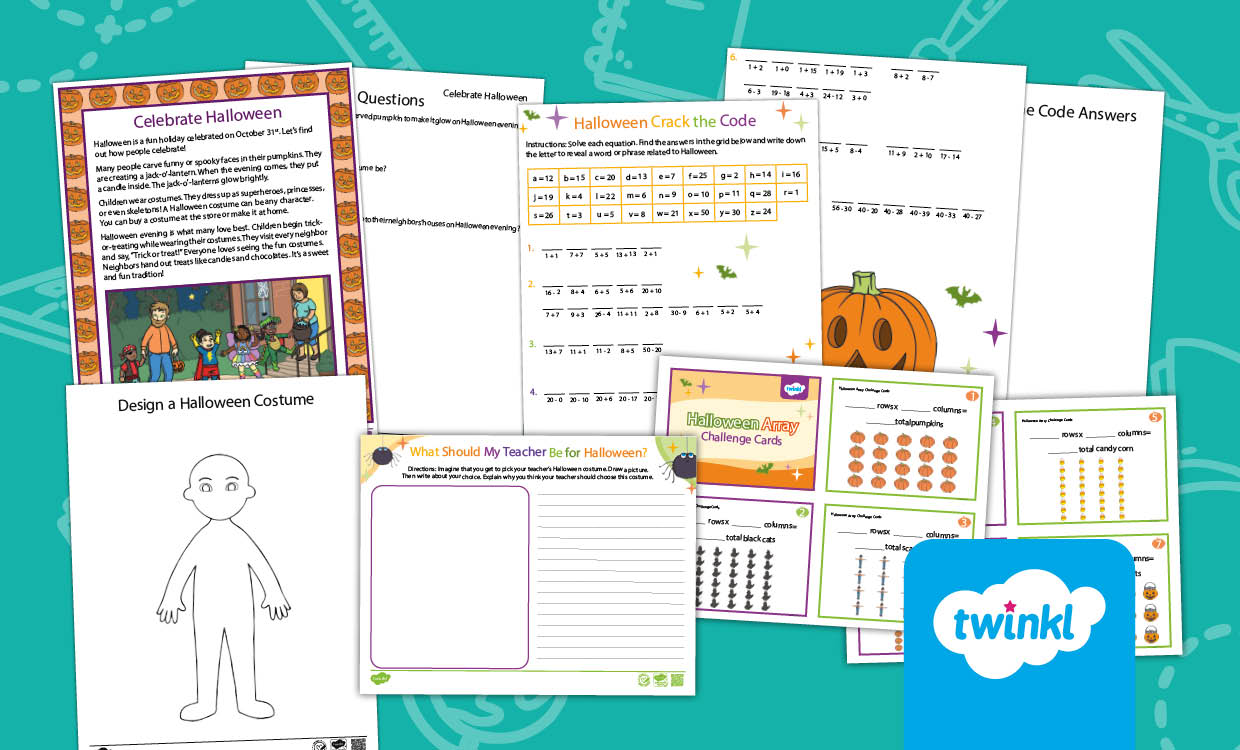 Halloween Activity Bundle for Second Grade