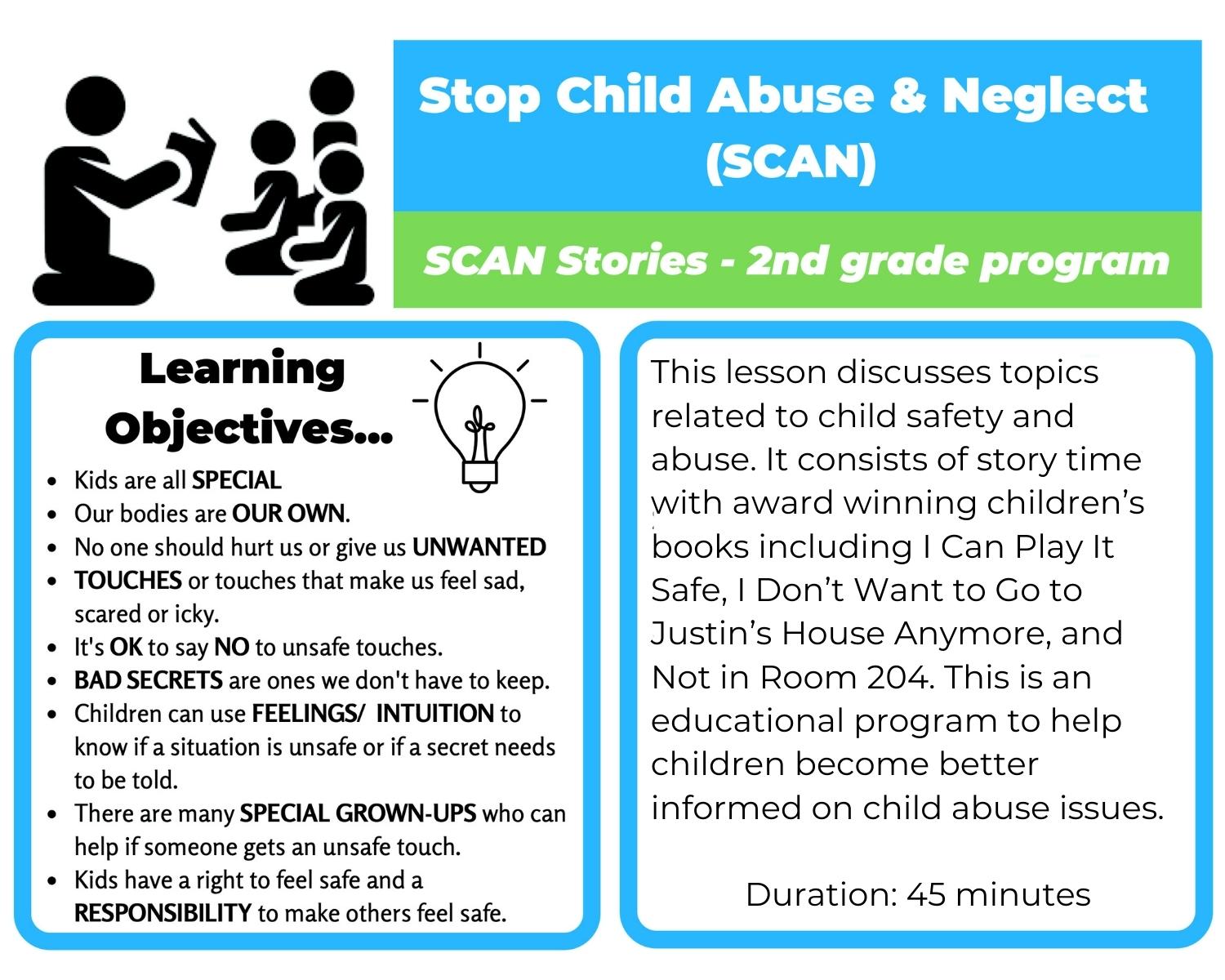 2nd Grade SCAN lessons- Stop Child Abuse and Neglect