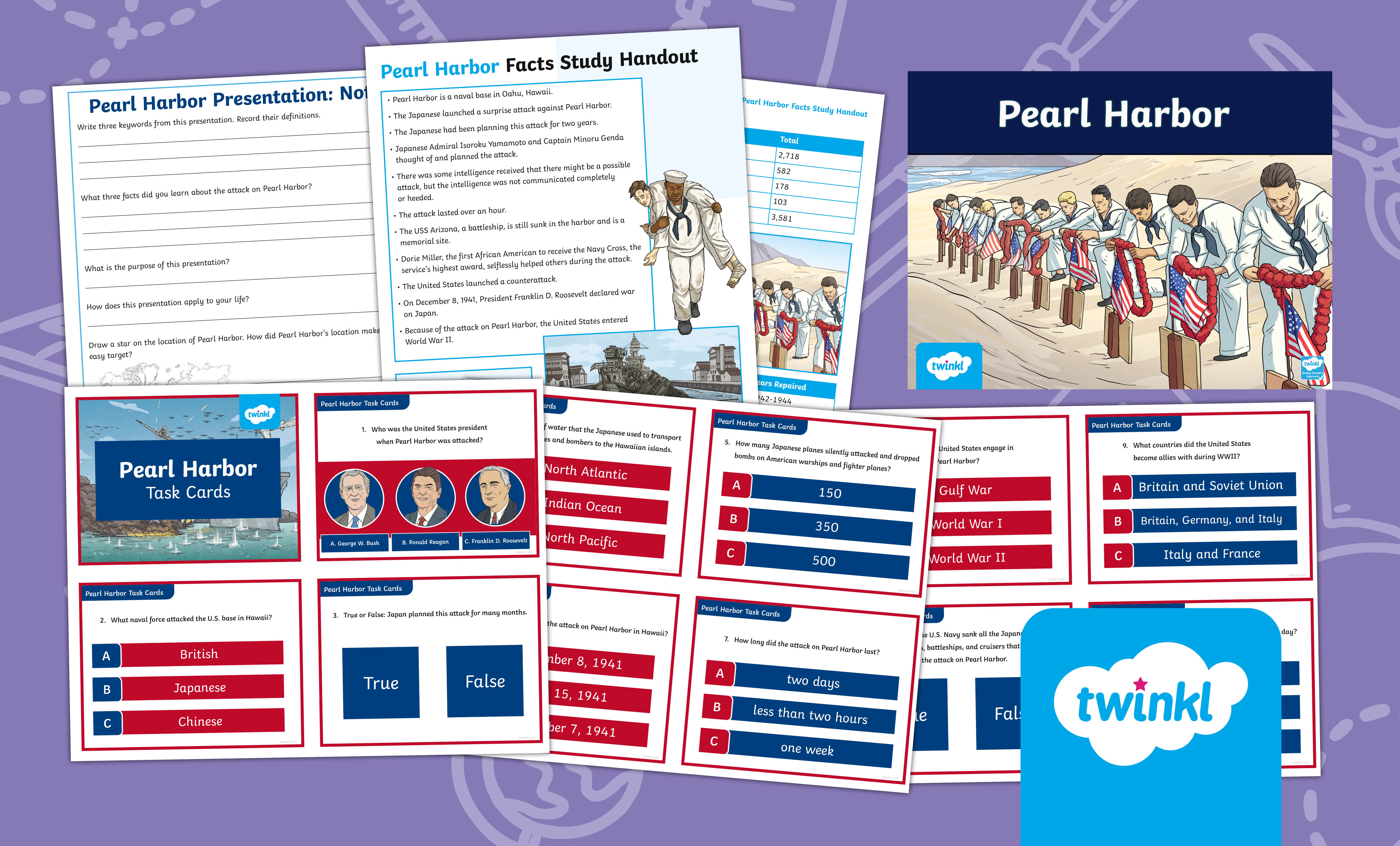 Pearl Harbour Lesson for 3rd-5th Grade