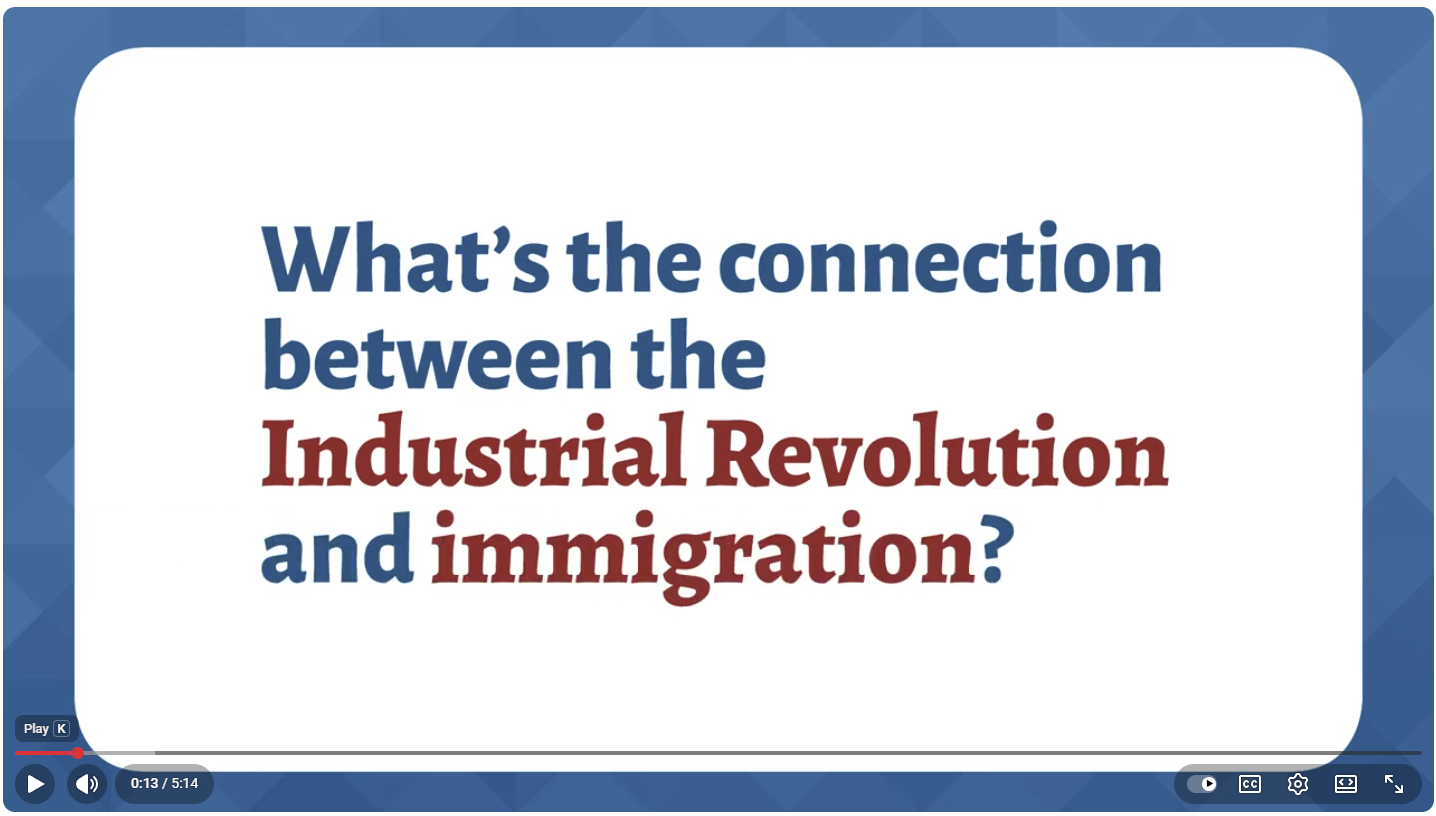 What is the connection between immigrant women and the Industrial Revolution?