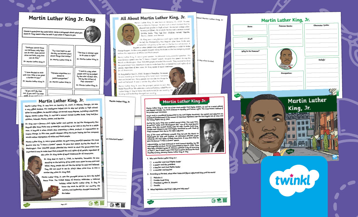 Martin Luther King Jr. Lesson for 3rd-5th Grade