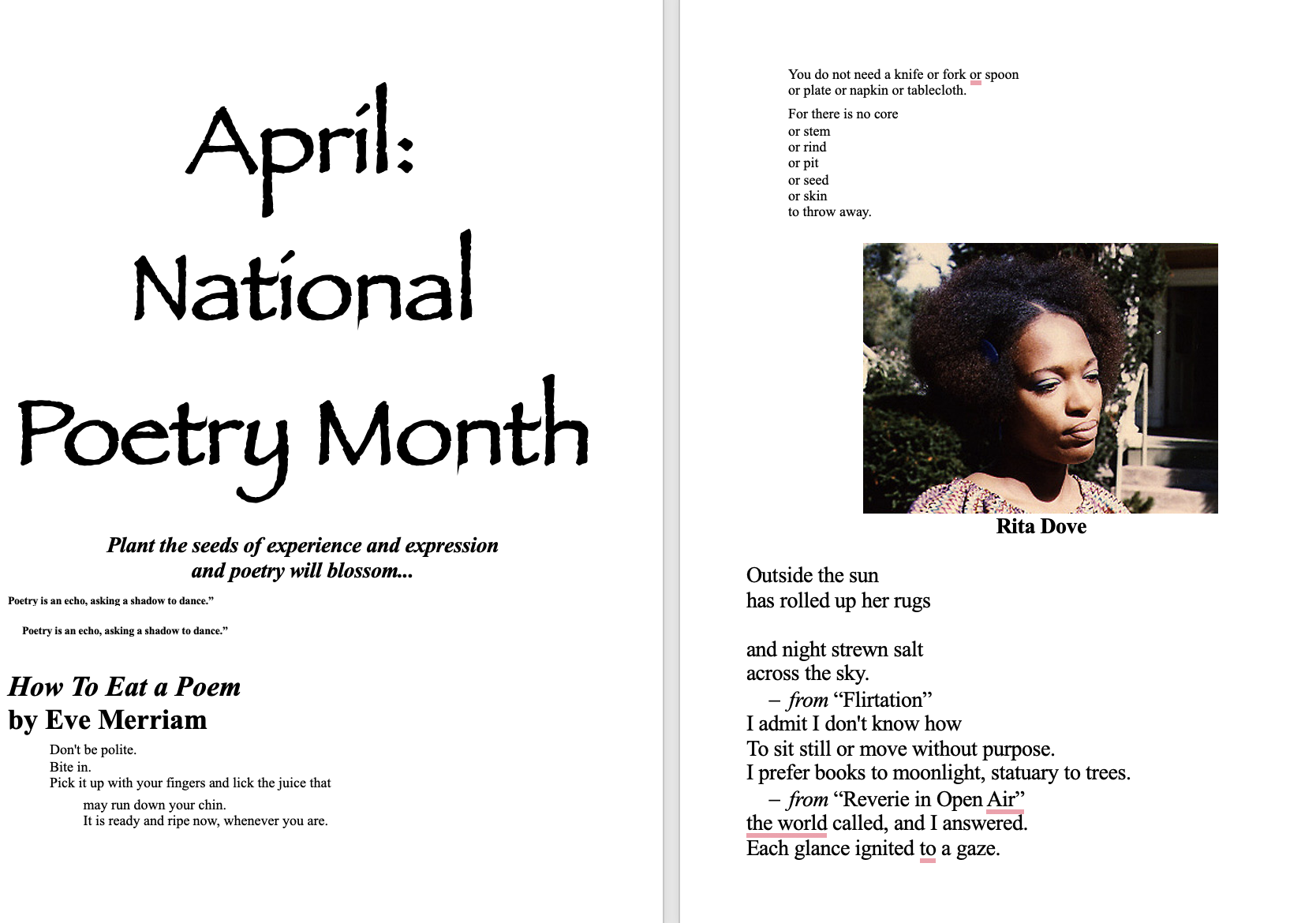 Poetry Month Bulletin Board