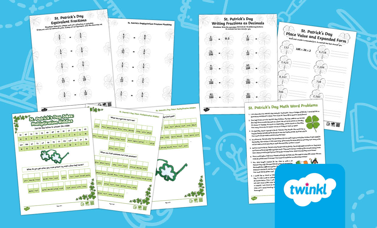 St. Patrick’s Day Math Bundle for 3rd-5th Grade