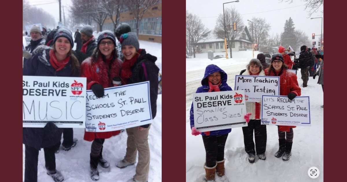 Mary Cathryn Ricker (in the red coat) participating in the Saint Paul Walk-ins, January 2014. Photos courtesy of Mary Cathryn Ricker.
