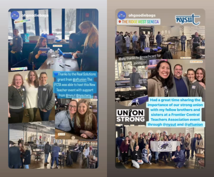 social media posts from a teacher event