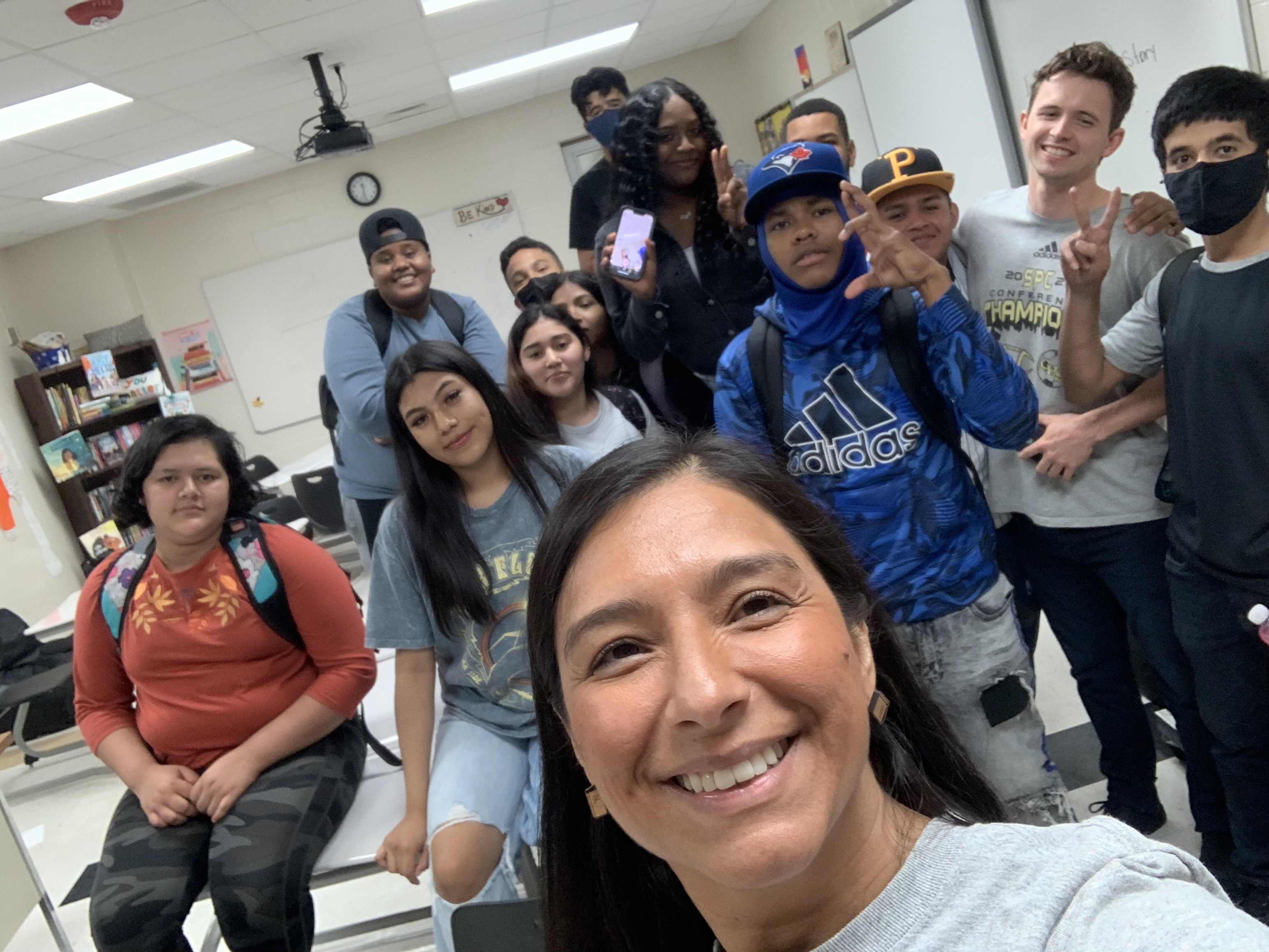 Teacher and students in the classroom