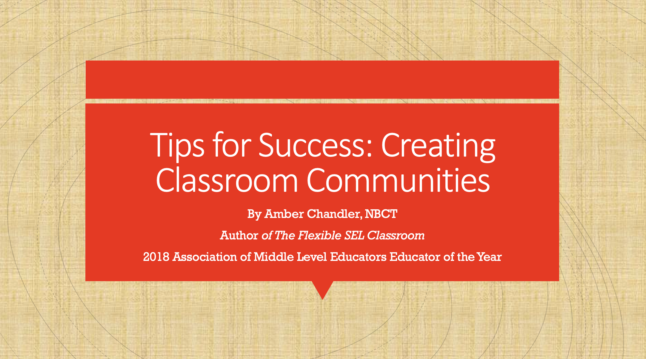 Tips for Success: Creating Classroom Communities