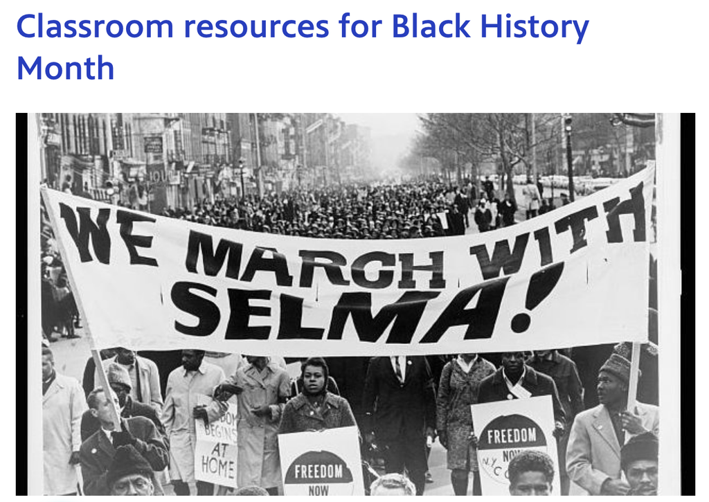 Classroom resources for black history