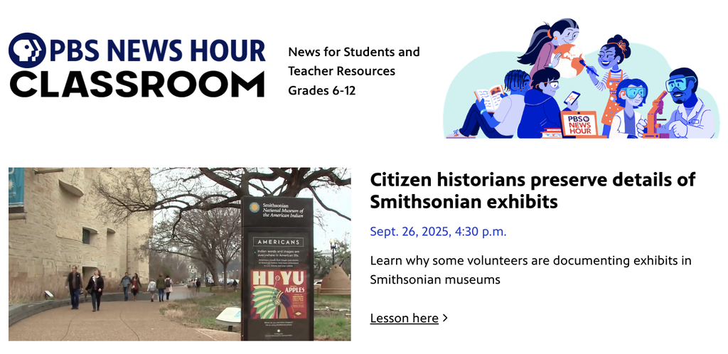 PBS News Hour Classroom news header