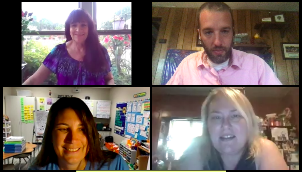 Teachers meeting to create STEM lesson plans over Zoom