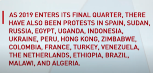 There are many more protests in the world than what is happening in Chile, what other events are you familiar with in this image?