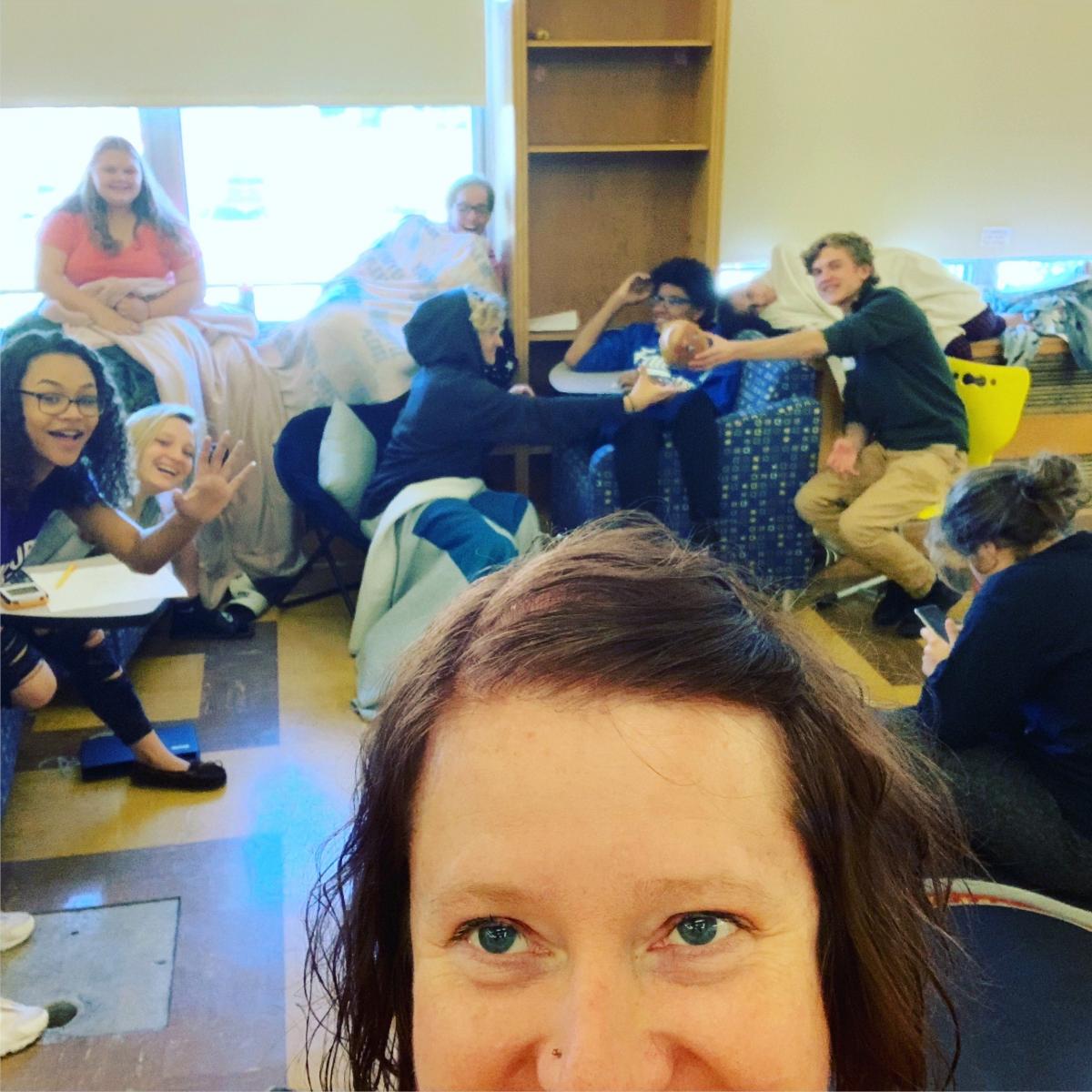 Building trust with students: Amber in class with her students.