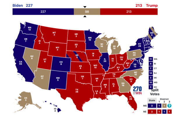 election projections and electoral map