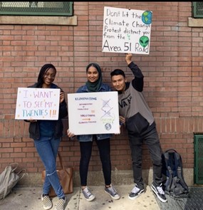 feminist club members at an in person meeting