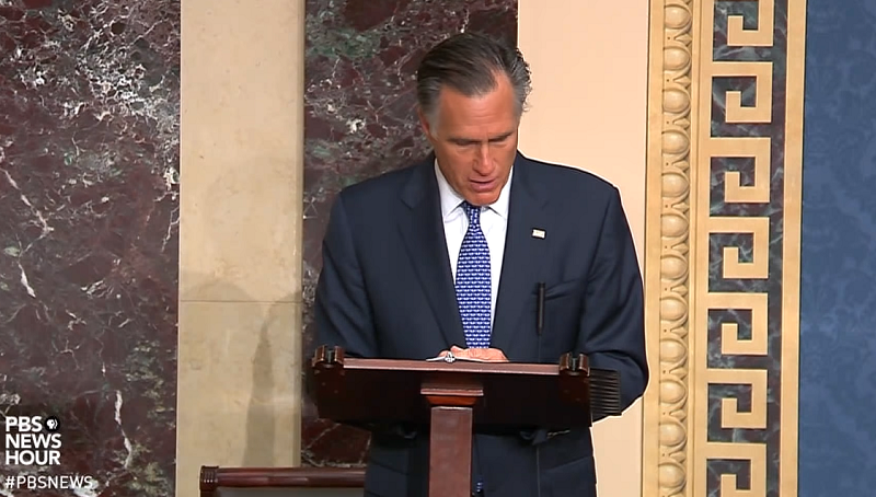trump impeachment verdict: senator romney explains his vote
