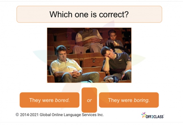 ESL Lesson Download: Adjectives ending in —ed and —ing 
