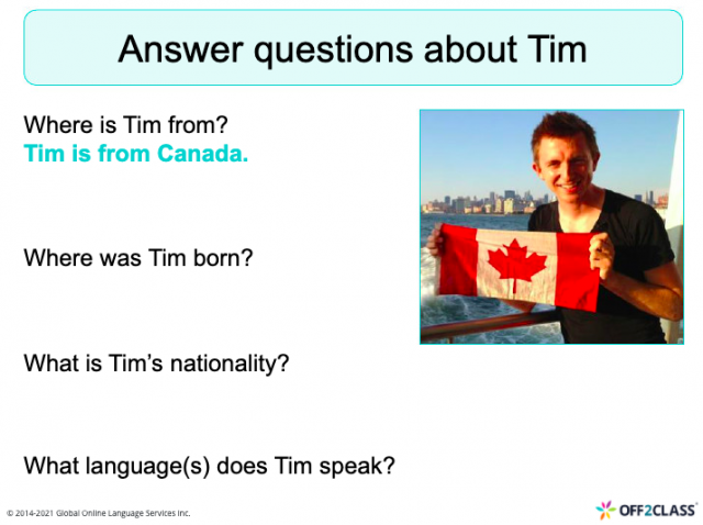 Vocabulary for ESL Students - Nationality