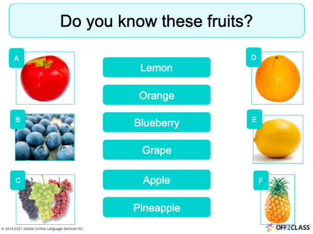 Vocabulary - Food Introduction - Off2Class Lesson Plan