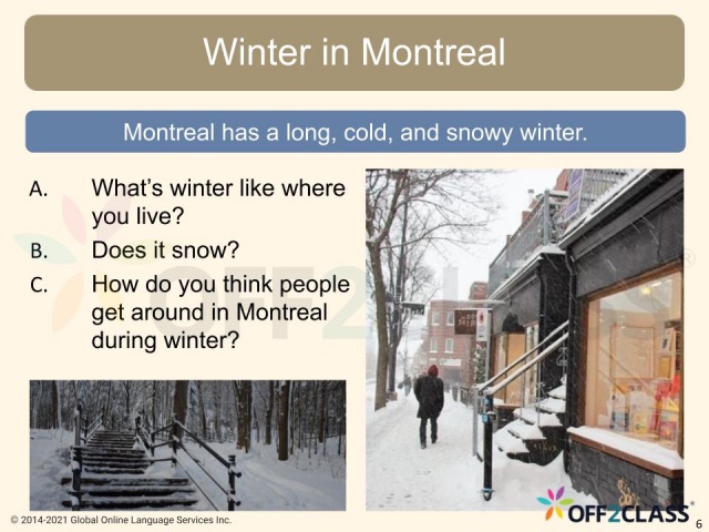 When You Come to Montreal - Off2Class ESL Reading Lesson Download