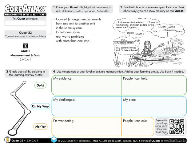 CoreAtlas Entry/Exit Ticket: Convert measures to solve problems (5th grade)