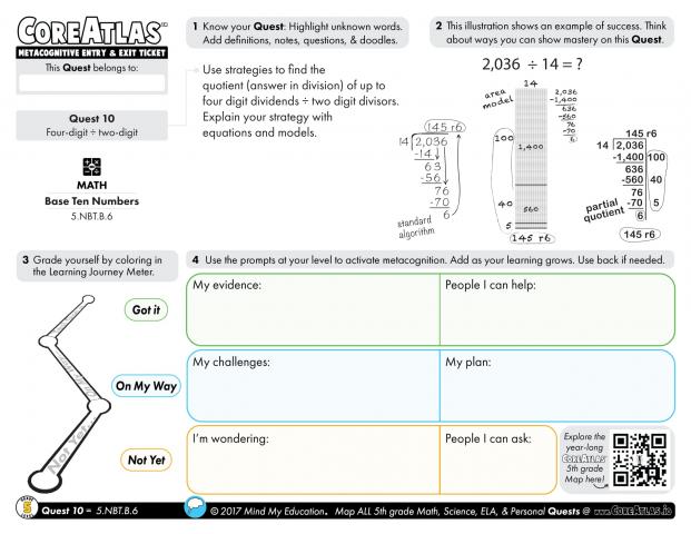 CoreAtlas Entry/Exit Ticket: Four-digit ÷ two-digit (5th grade)
