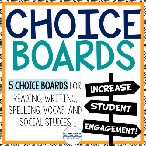Choice Boards - Writing, Spelling, Reading, Vocabulary, and Social Studies