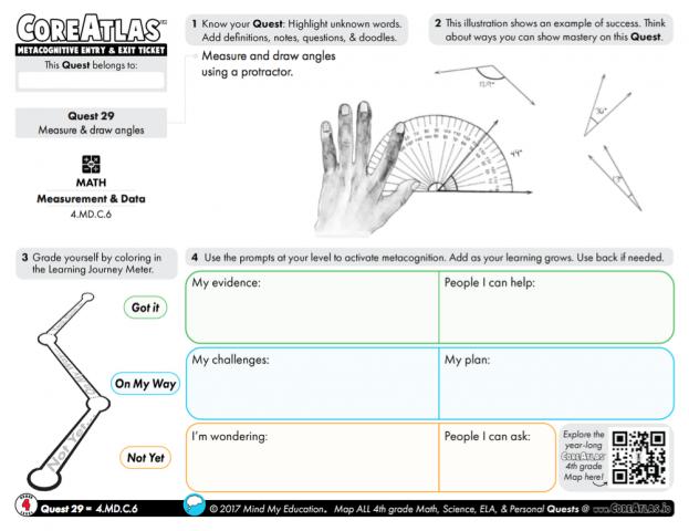 CoreAtlas Entry/Exit Ticket: Measure & draw angles (4th grade)