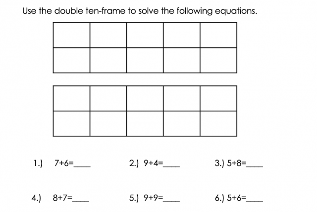 Ten Frame Addition (part 1)