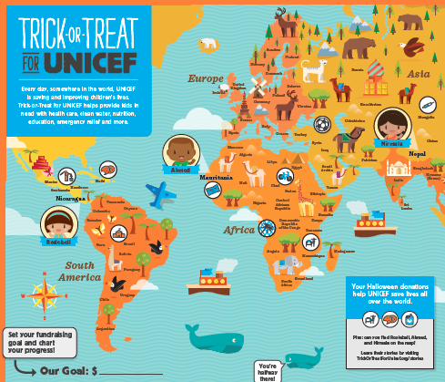 Trick-or-Treat for UNICEF World Map
