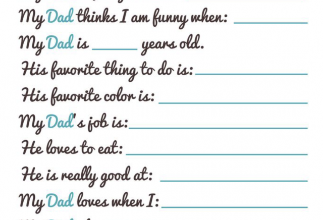 Father's Day Fill in the Blank