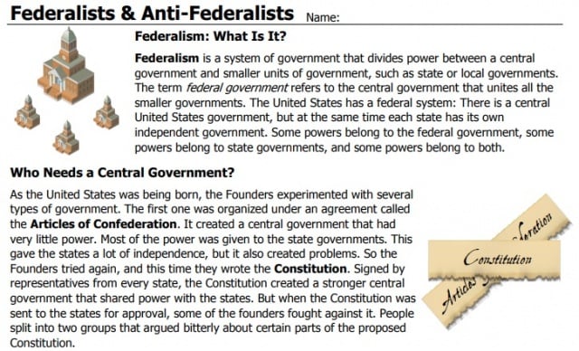 Federalism Debate Mini-Lesson