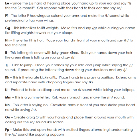 ECE The Letter Factory kinesthetic letter movement