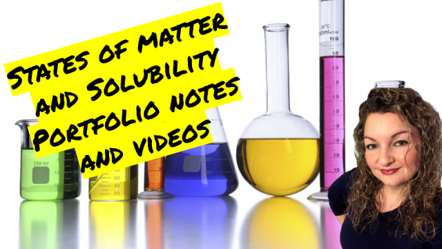 States of Matter and Solubility Unit Portfolio Guided Notes and Videos 